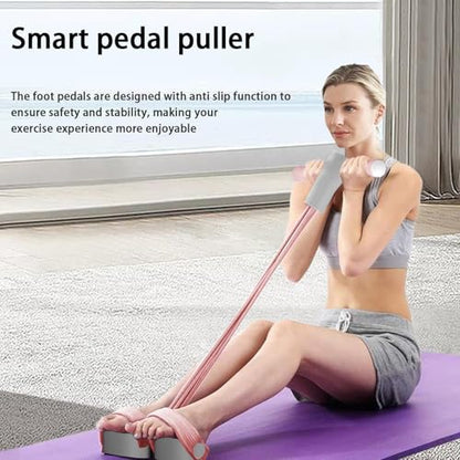 Multifunction Resistance Pull Rope - 6 Tube Elastic Exercise Band System, Portable Strength Training Equipment, Body Sculpting Tool | Home Fitness Gym Leg Arm Chest Back Stretch Workout Use