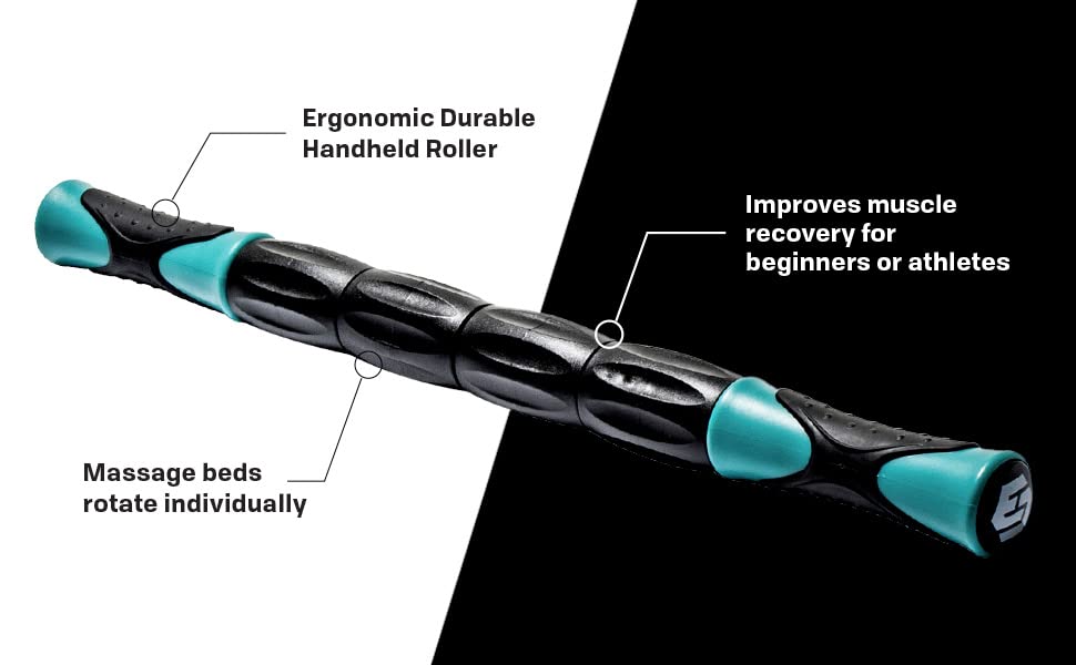 Skelcore 18" Muscle Roller Massage Stick - Athletes 18" Massage Roller Bar for Relieving Muscle Soreness Cramping Tightness Physical Therapy & Recovery, Travel Size 18 inch