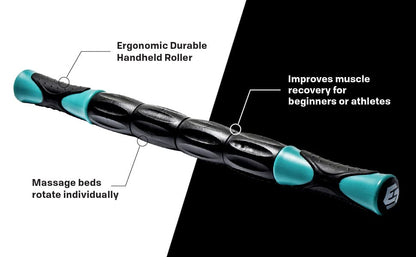 Skelcore 18" Muscle Roller Massage Stick - Athletes 18" Massage Roller Bar for Relieving Muscle Soreness Cramping Tightness Physical Therapy & Recovery, Travel Size 18 inch