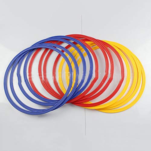 HERCHR 6 Pcs Multicolor Speed Agility Rings Set, Soccer Sport Training Speed Rings Football Control Skills Agility Loop for Agility Footwork Training
