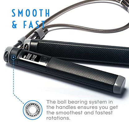 Jump rope digital counter, used for indoor / outdoor fitness training boxing, adjustable calorie skipping exercise