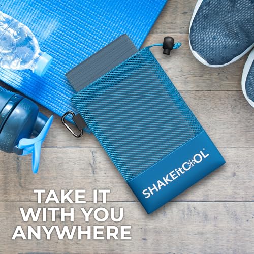 Extended Size Cooling Towel – Be Cool in Style - Heat Relief, Soft, Lightweight, Sun Protection, Easy Clean - Perfect for Biking, Hiking, Running, Yoga, Golf, Gardening - Steel Wave M - color: Steel Wave