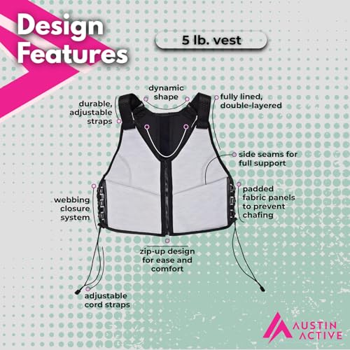 Austin Active 5 lb Adjustable Weighted Vest - color: Denise Austin (Gray)