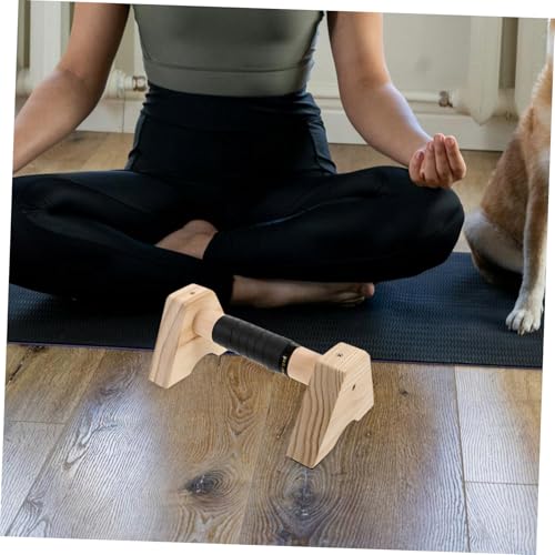 VANZACK 2pcs Wooden Parallettes for Push-ups and Calisthenics Non- Base Bars for Home Fitness Strength Training for Men and Women