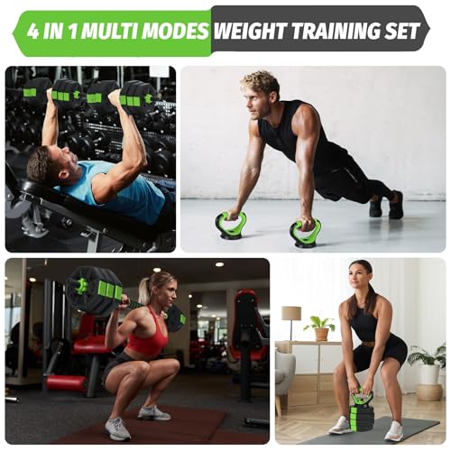 Garvee Adjustable Dumbbell Set, 44/66/88Lbs Free Weight Set with Connector, 4 in 1 Gym Set Used as Kettlebell, Dumbbell, Push up Stand, Weight Plate, Home Gym Weight Dumbbells Set, Fitness Exercises