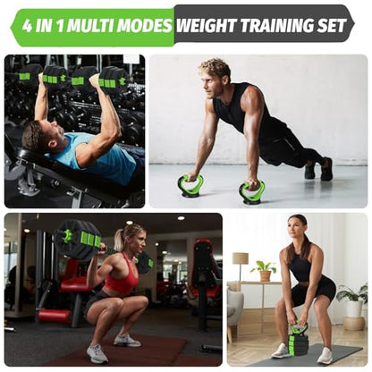 Garvee Adjustable Dumbbell Set, 44/66/88Lbs Free Weight Set with Connector, 4 in 1 Gym Set Used as Kettlebell, Dumbbell, Push up Stand, Weight Plate, Home Gym Weight Dumbbells Set, Fitness Exercises