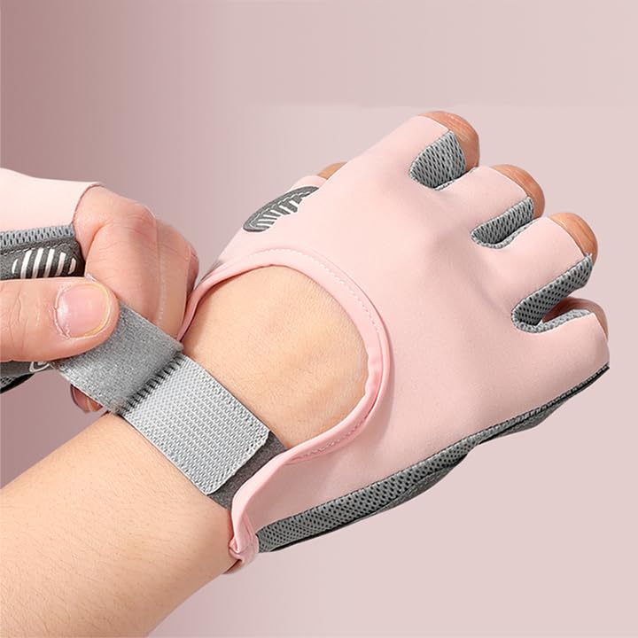 Workout Gloves for Men Women Exercise Gloves for Weight Lifting Fitness Cycling Gym Training with Grip Cushion Pads - color: Pink