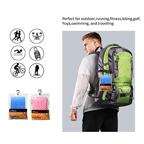 2 Packs PVA Cooling Towel(33"X7.85",Perforated Chill Towel, PVA Cooling Scarf,Sweat Rags for Workout, Neck Warp Sports Towel for Running, Hiking,Swimming Golf (Blue+Pink)