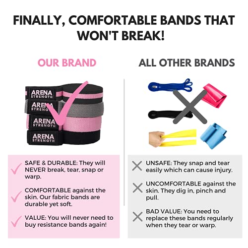 Long Fabric Full Body Resistance Bands Set of 4 and Pull Up Assistance Bands | Cloth Resistance Bands Loop with Fabric Exercise Resistance Bands Workout Guide