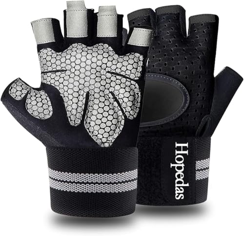 Workout Gloves Weight Lifting Gloves Palm Support Protection for Men Women, Exercise Gloves Sports for Training, Fitness, Gym, - color: Wrist Wrap Black, size: Medium