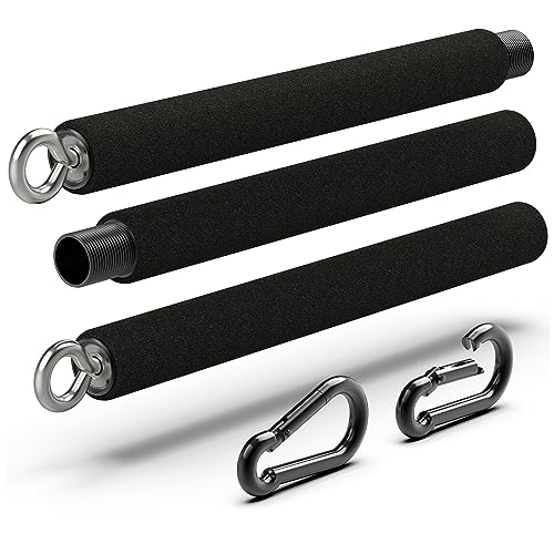 Adjustable Padded Steel Resistance Band Bar for Exercise, 26-38-Inches