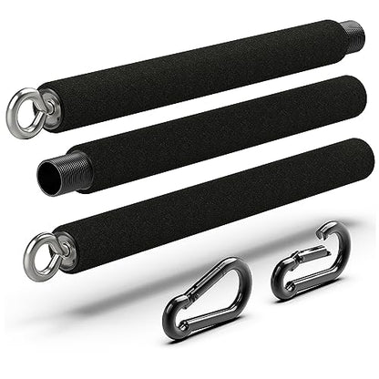 Adjustable Padded Steel Resistance Band Bar for Exercise, 26-38-Inches