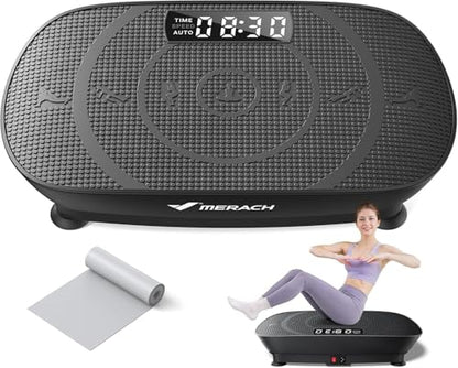 MERACH Vibration Plate Exercise Machine, Whole Body Workout Equipment for Women, Bluetooth and Silicone Pedal, Vibration Plate with Auto Mode, Vibrate Fitness Platform for Home