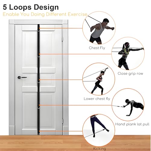Resistance Bands with Door Anchor, 3 Pull Rope Bands with Handles 20LBS 30LBS 40LBS, Multi Point Door Anchor for Home Gym, Portable Strength Training and Physical Therapy Set