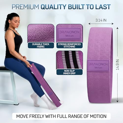 Resistance Bands, Workout Bands, Exercise Bands for Working Out with Workout Bands Guide, 4 Levels Booty Bands, Leg Exercise Bands Resistance, Glute Bands, Non-Slip Fabric Elastic Bands for Men Women