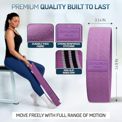 Resistance Bands, Workout Bands, Exercise Bands for Working Out with Workout Bands Guide, 4 Levels Booty Bands, Leg Exercise Bands Resistance, Glute Bands, Non-Slip Fabric Elastic Bands for Men Women
