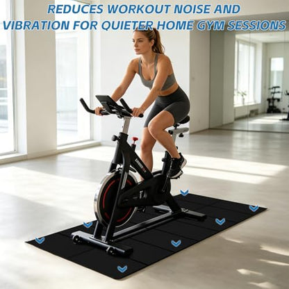 Walking Pad Mat 55"x23.6" Foldable Treadmill Mat for Carpet and Hardwood Floors Protection Shock Absorbing Treadmill Pad for Under Bikes Elliptical Machines and Exercise Equipment