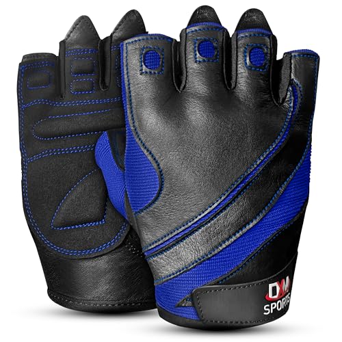 DXM SPORTS Workout Gloves for Men, Gym Weight Lifting Gloves with Wrist Support - Breathable, Anti-Slip Gloves for Exercise, Fitness, Cycling, Training, Outdoor Sports - color: Blue, size: X-Large