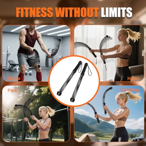 RunBaiNianCordless Battle Rope 2 Pack | Heavy Portable Training Rope for HIIT Cardio and Strength Training Home Gym Equipment for Men and Women