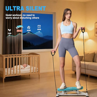 Balance Board, Ski Balancing Machine with 300 LBS Weight Capacity, Slide Stepper Stimulated Ski with Resistance Bands, Portable Balance Trainer for Full Body Workout