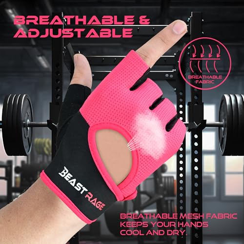 Workout Gloves for Men & Women - Fingerless Gym Gloves with Palm Protection, Breathable & Lightweight for Weightlifting, Cycling & Pull Up