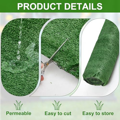BreezeHug 65' x 3.3' (215 Sq.Ft) Gym Flooring Roll Turf Sports Sled Strips Turf Artificial Fake Grass with Non Slip Backing for Weight Sled Push Gym Equipment Training Indoor Outdoor, Green, 0.4" H
