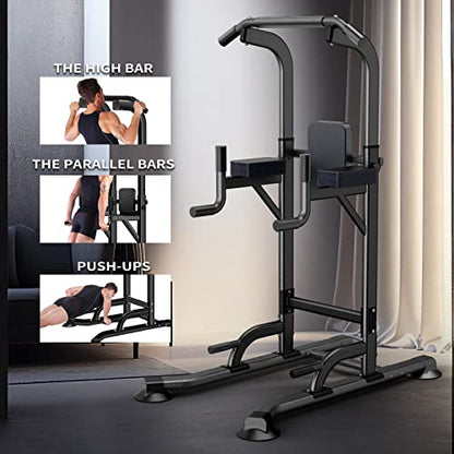 Power Tower Adjustable Height Pull Up & Dip Station Multi-Function Home Strength Training Fitness Workout Station for Home Gym - color: K