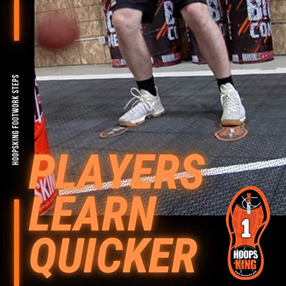 HoopsKing Basketball Footwork Mat Training Steps, Improve Basketball Skills, Learn to Dance with Bonus DVD