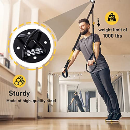 POWER GUIDANCE Wall and Ceiling Mount Bracket for Suspension Straps, Gymnastic Rings, Yoga Swings & Hammock Resistance Band Battle Rope - color: Black (set of 1)