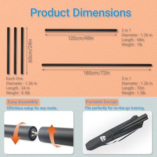 4ft & 6ft Collapsible Bo Staff – Foam-Padded Martial Arts Training Staff for Safe Practice, Portable Design with Carry Bag