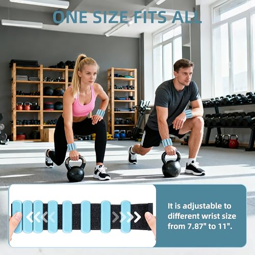 Wrist Ankle Weights for Women Men Workouts, 2lbs per Pair - color: Blue