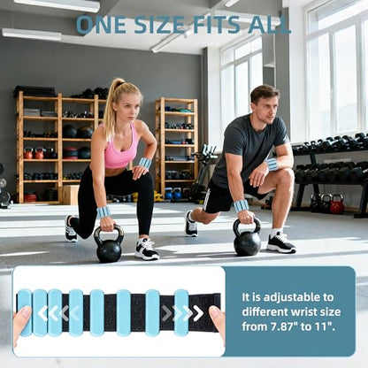 Wrist Ankle Weights for Women Men Workouts, 2lbs per Pair - color: Blue