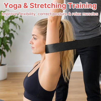 Mobilization Belt - Physical Therapy Belt Strap, Adjustable Mobilization Band Pt Strap with Thick Pad for Rehabilitation Yoga Leg Hip Exercise Seatbelts Stretching Mobility & Gym Techniques (Black)