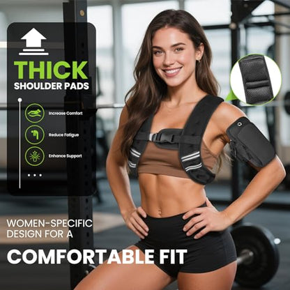 GEEBOBO Weighted Vest for Women Men, 8lb/12lb/16lb/20lb/25lb/30lb Weighted Vest Woman Adjustable Weights for Walking, Strength Training, Running, Muscle Building