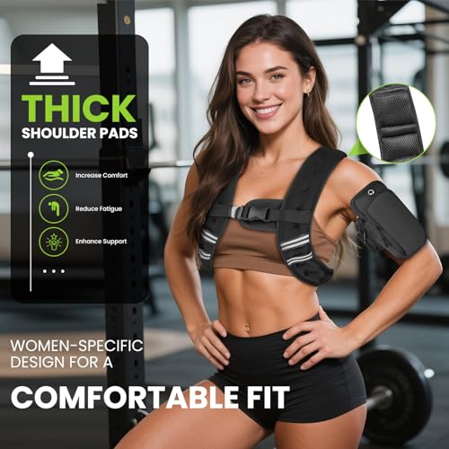 Weighted Vest for Women Men, 8lb/12lb/16lb/20lb/25lb/30lb Weighted Vest Woman Adjustable Weights for Walking, Strength Training, Running, Muscle Building