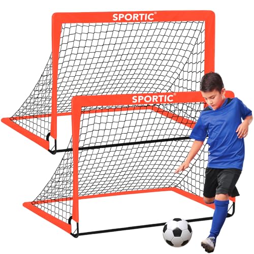 2 Pack 4' x 3' Soccer Goal Net Set, Pop Up Kids Practice Soccer Goals for Indoor and Outdoor.Portable Soccer Net with Carrying Bag & Ground Pegs, Perfect for Backyard, Field, Court