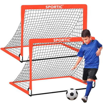 2 Pack 4' x 3' Soccer Goal Net Set, Pop Up Kids Practice Soccer Goals for Indoor and Outdoor.Portable Soccer Net with Carrying Bag & Ground Pegs, Perfect for Backyard, Field, Court