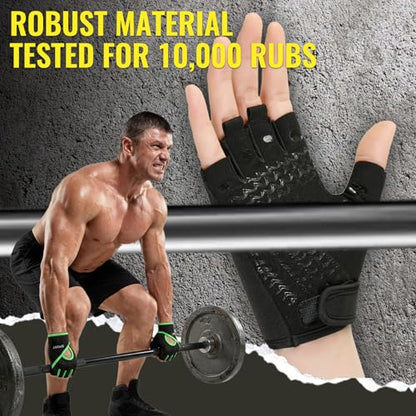Workout Gloves with Wrist Support, Weight Lifting Gloves with Full Palm Protection and Extra Grip for Men and Women, Gym Exercise, Fitness