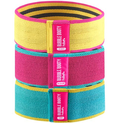 PeoBeo 3 Pack, Get Sexy and Slimmer with Non Slippery Fabric Resistance Booty Bands with Full Training Video, Ideal for Strength Building, Pilates, Rehab, Fitness, Pickleball Warm Up and Home Workout