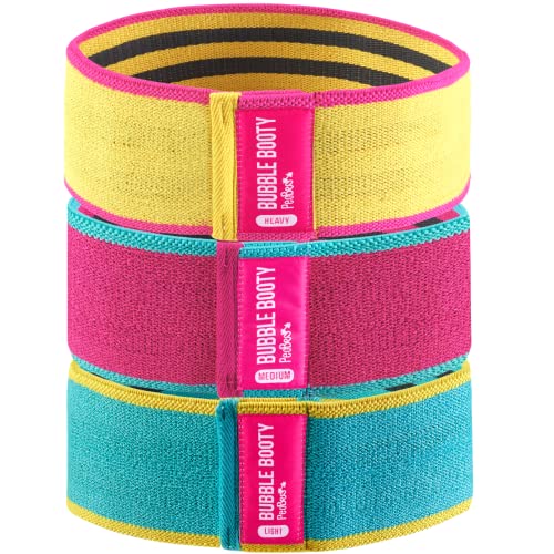 PeoBeo 3 Pack, Get Sexy and Slimmer with Non Slippery Fabric Resistance Booty Bands with Full Training Video, Ideal for Strength Building, Pilates, Rehab, Fitness, Pickleball Warm Up and Home Workout