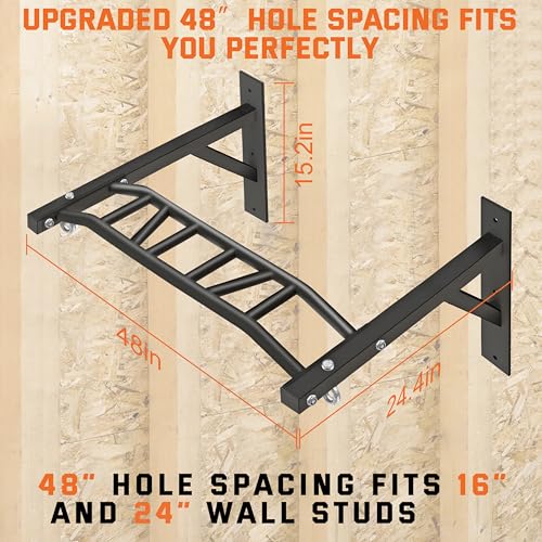 Upgrade Pull Up Bar Wall Mounted,Heavy Duty Multi Grip Chin Up Bar for Strength Training, 600 lbs Capacity, Durable Steel Construction, Perfect for Home and Garage Workouts - color: Multi-Grip