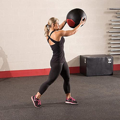Body-Solid Tools (BSTSMB18) Soft Shell Medicine Ball – Non Bouncing Wall Balls for Strength Training, Weight Loss Workout, Core Exercise and Home Gym Fitness, Black, 18lb Weight