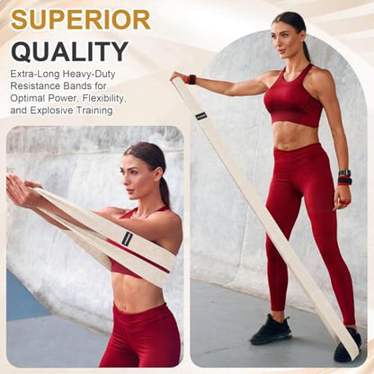 40" Long Fabric Resistance Band for Working Out Women Men Non-Slip Exercise Stretch Band with Bag for Stretching Exercise, Yoga, Home Fitness