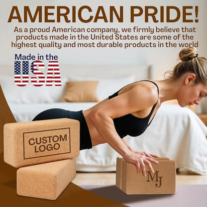 Personalized Yoga Blocks Yoga Gift 2 Pack with Custom Design or Logo, Exercise blocks Yoga Blocks Soft Non-Slip for Pilates, Meditation, Custom Yoga Accessories for Men & Women