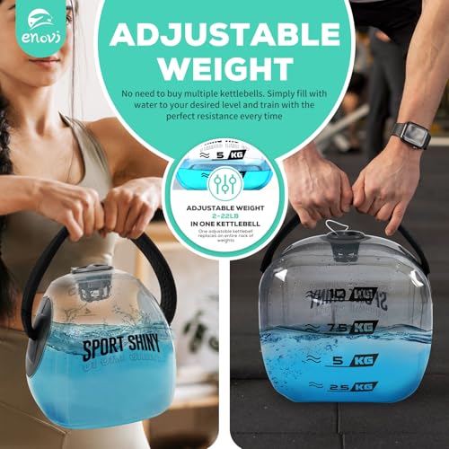EasyGo Kettlebells, Foldable Water-Filled Kettlebell, Adjustable Kettlebell (Cube, 5.5-22LB)