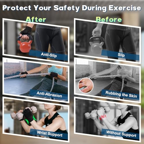 Amrules Workout Gloves for Men and Women Breathable and Comfortable Exercise Gloves with Wrist Support for Weightlifting, Cycling, Rowing and Gym Training, Black