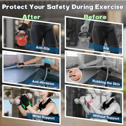 Amrules Workout Gloves for Men and Women Breathable and Comfortable Exercise Gloves with Wrist Support for Weightlifting, Cycling, Rowing and Gym Training, Black