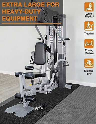 Treadmill Mat 96"x36", WERCHO Walking Pad Mat for Carpet Hardwood Floors 6mm Heavy-Duty Exercise Equipment Mat for Rowing Machine, Treadmil Pad, Spin Bike, Elliptical Trainer, Home, Gym
