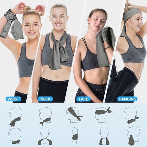 4 Pack Cooling Towels for Neck and Face(40"x12"), Cooling Neck Wraps, Ice Towel for Hot Weather, Soft Breathable Gym Towel, Cool Towel for Workout, Camping, Yoga, Sport, Running