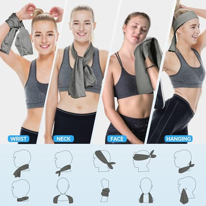 4 Pack Cooling Towels for Neck and Face(40"x12"), Cooling Neck Wraps, Ice Towel for Hot Weather, Soft Breathable Gym Towel, Cool Towel for Workout, Camping, Yoga, Sport, Running